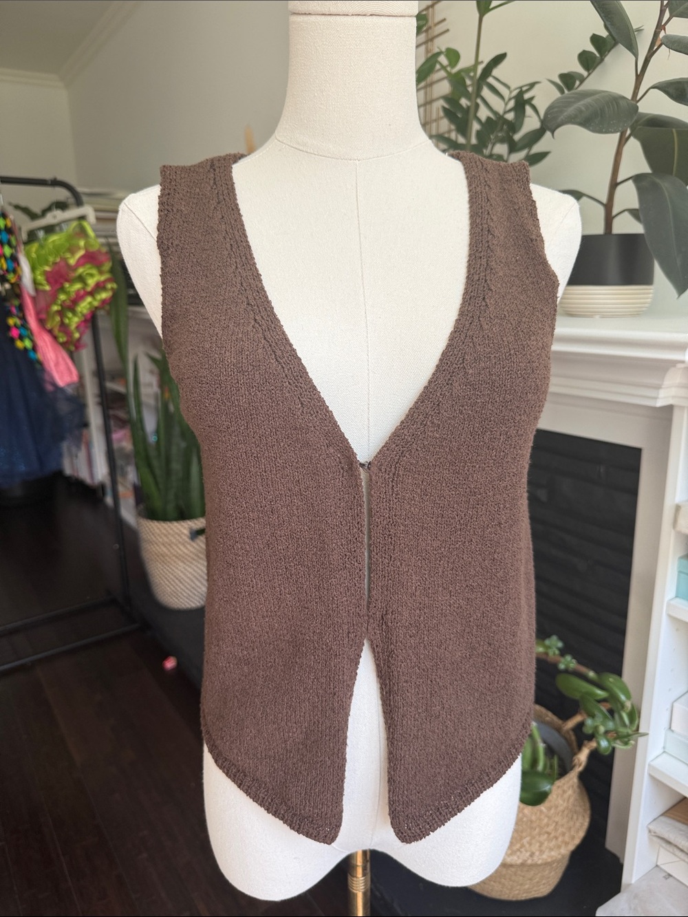 Ardene Brown Knit Sleeveless Vest